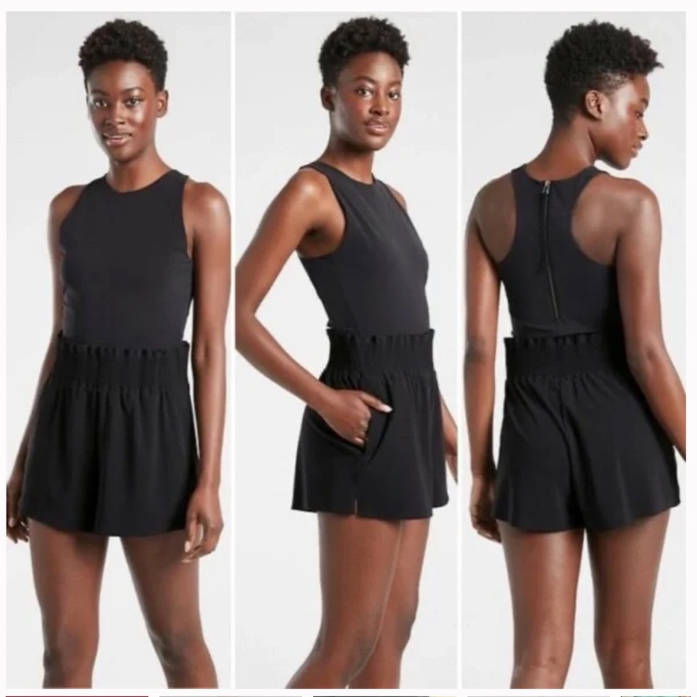 Athleta Black Cosmic Flutter Romper